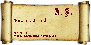 Mesch Zénó névjegykártya
